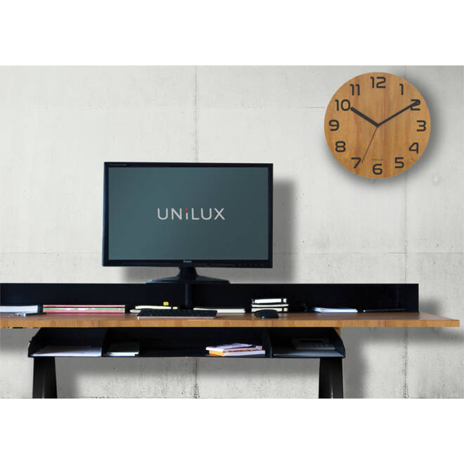 Wandklok Unilux Palma bamboe zwart