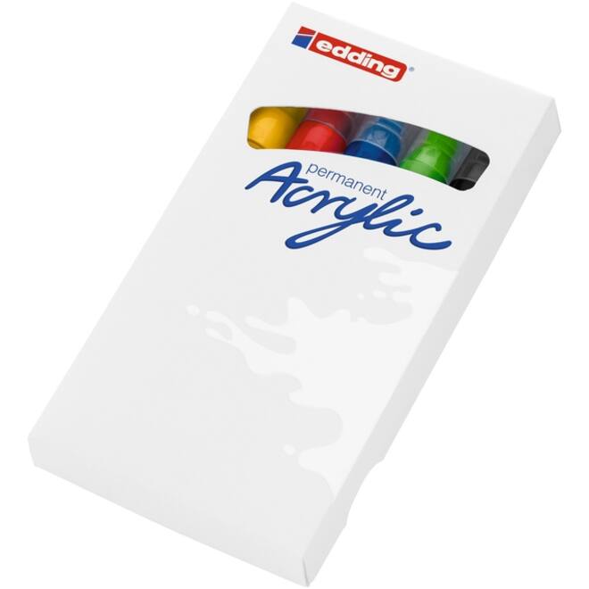 Acrylmarker edding e-5100 medium basis assorti set à 5 stuks