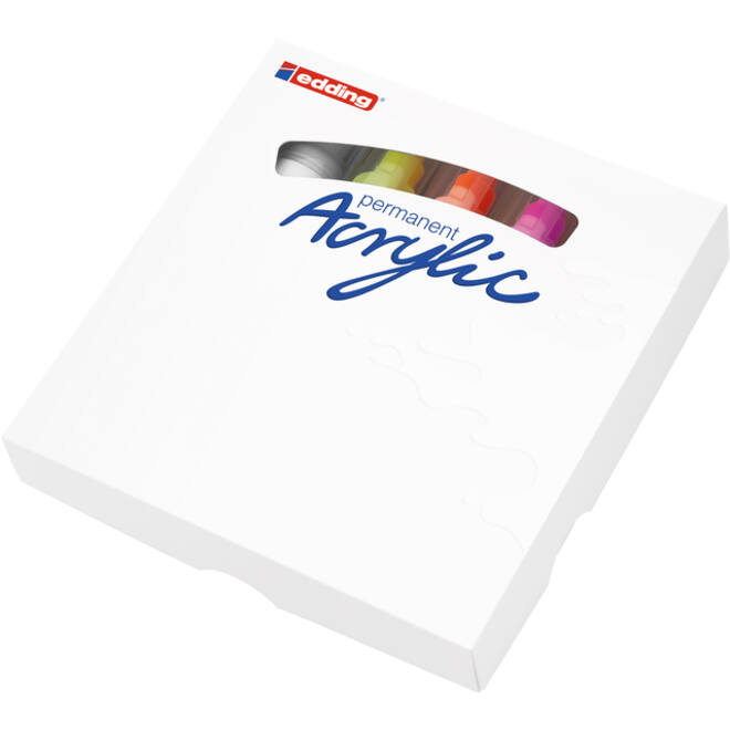 Acrylmarker edding e-5000 breed neon assorti set à 5 stuks