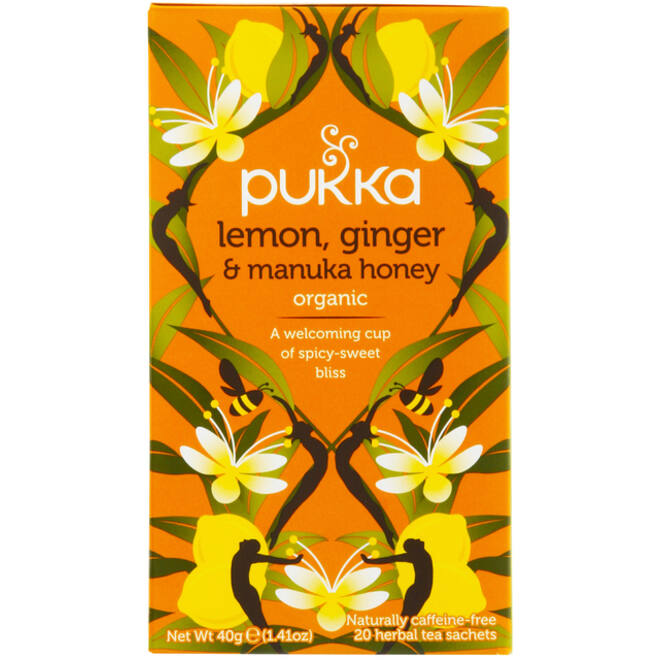 Thee Pukka lemon ginger & manuka honey 20 zakjes