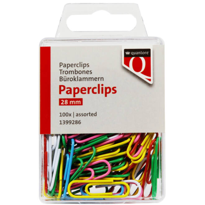 Paperclip Quantore 28mm 100 stuks assorti