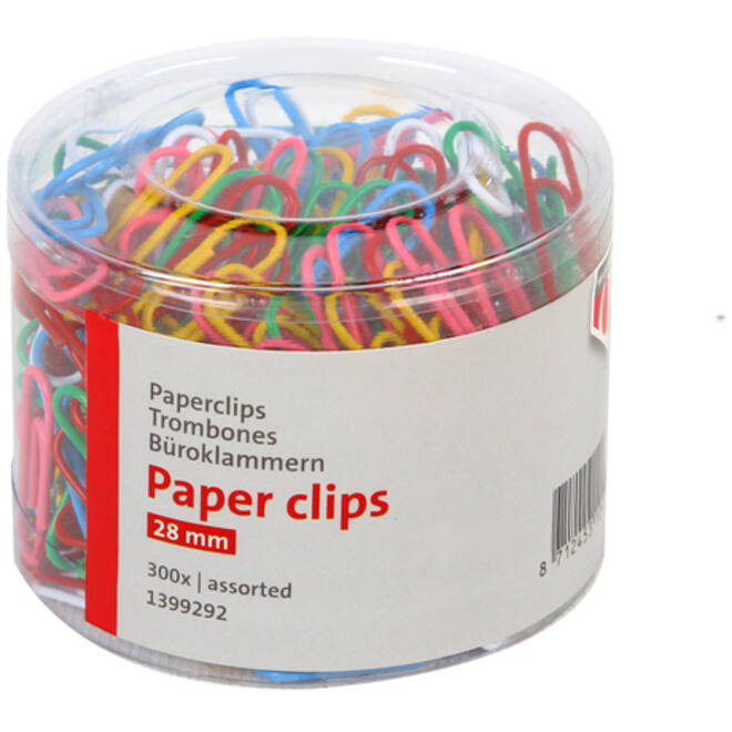Paperclip Quantore 28mm 300 stuks assorti