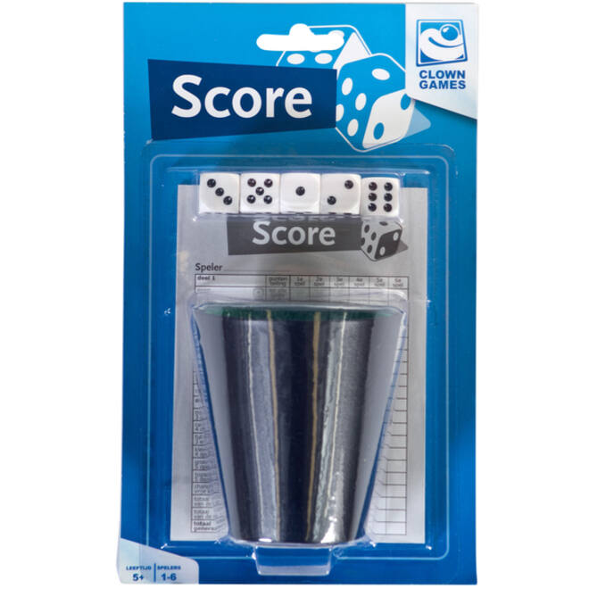 Spel dobbelset en scoreblok Clown