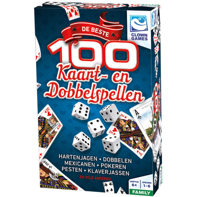 Spel speelkaarten en dobbelen Clown