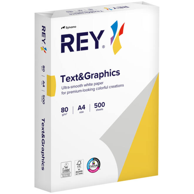 Kopieerpapier Rey Text & Graphics A4 80gr wit 500vel