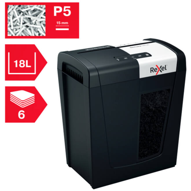 Papiervernietiger Rexel Secure MC6 snippers P5 2x15mm