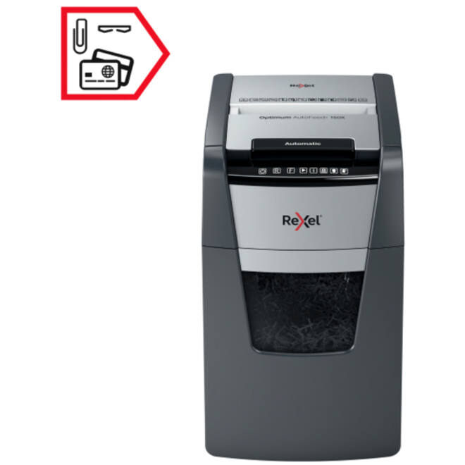 Papiervernietiger Rexel Optimum Auto+ 150X P4 snippers 4x28mm
