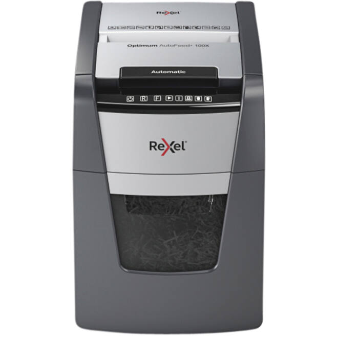 Papiervernietiger Rexel Optimum Auto+ 100X P4 snippers 4x28mm