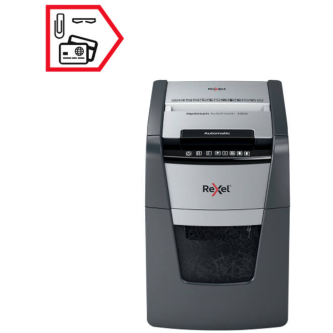 Papiervernietiger Rexel Optimum Auto+ 100X P4 snippers 4x28mm