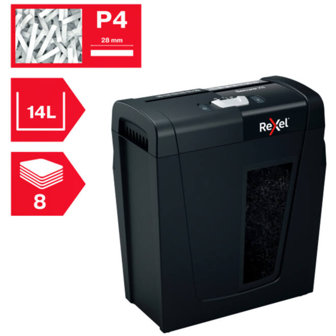 Papiervernietiger Rexel Secure X8 P4 snippers 4x40mm