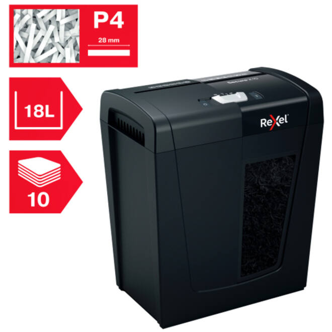 Papiervernietiger Rexel Secure X10 P4 snippers 4x40mm