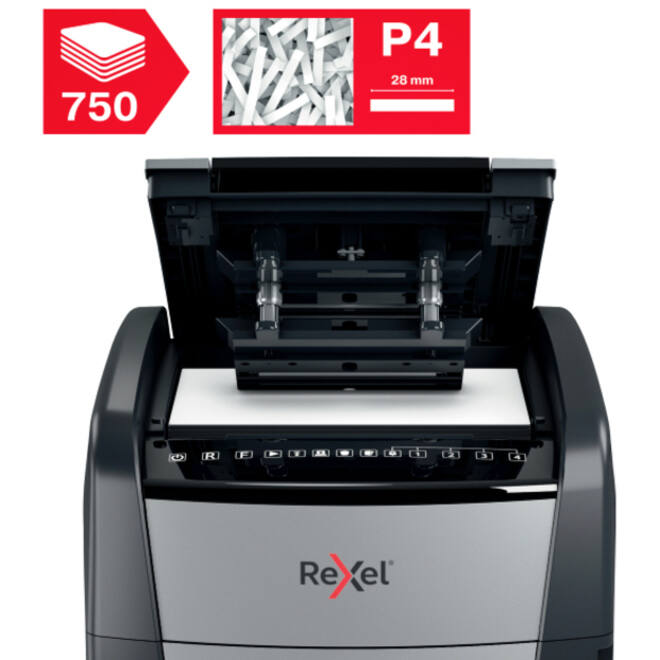 Papiervernietiger Rexel Optimum Auto+ 750X P4 snippers 4x30mm