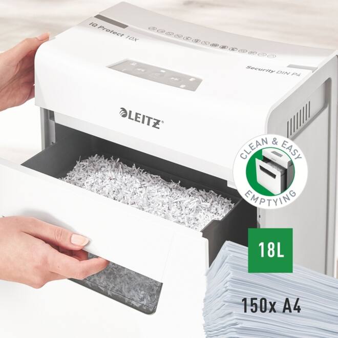 Papiervernietiger Leitz IQ Protect Premium 10X P4 snippers