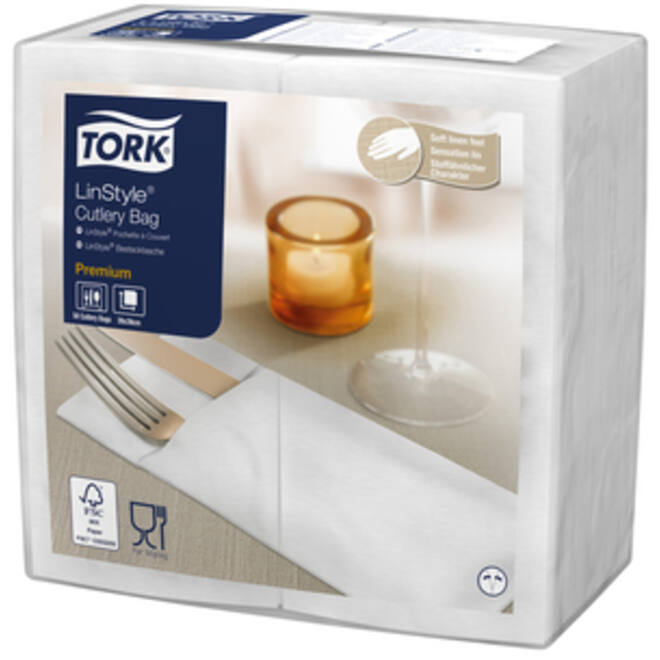 Pochette Tork LinStyle® 1-laags 50st duurzaam wit 509600