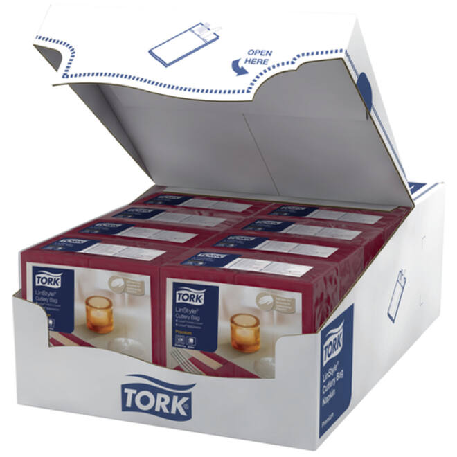 Pochette Tork LinStyle® 1-laags 50st duurzaam bordeaux 509603