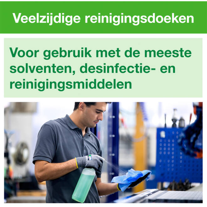 Reinigingsdoek Tork Long Lasting W8 multifunctioneel gevouwen blauw 194450