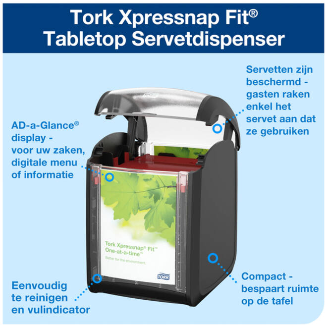 Servetdispenser Tork Xpressnap® tabletop N14 zwart 272900