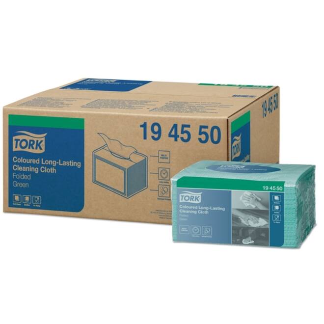 Reinigingsdoek Tork Long lasting W8 multifunctioneel groen 194550