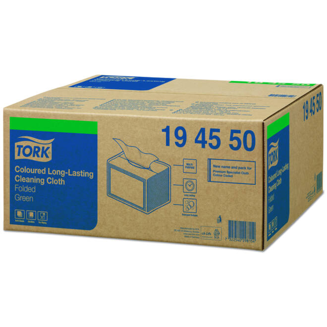Reinigingsdoek Tork Long lasting W8 multifunctioneel groen 194550