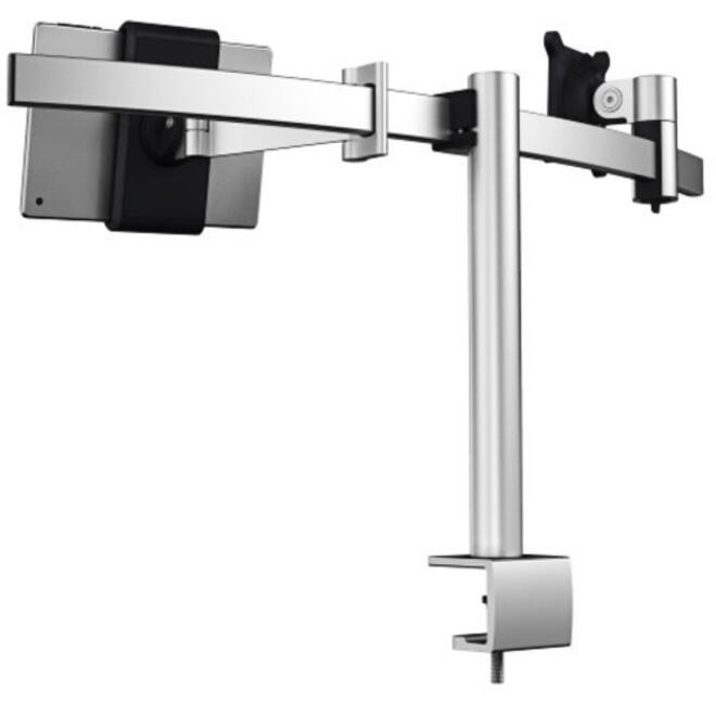 Monitorarm Durable met klem voor 1 scherm en 1 tablet