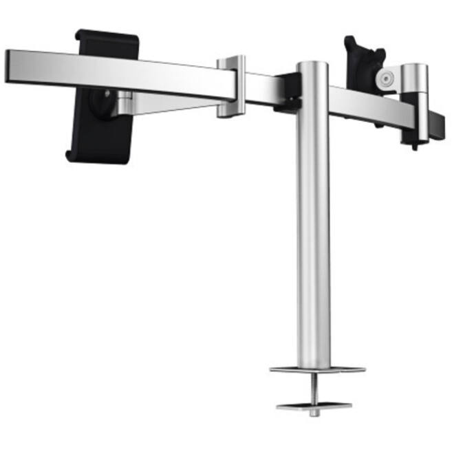 Monitorarm Durable met bladdoorvoer voor 1 scherm en 1 tablet