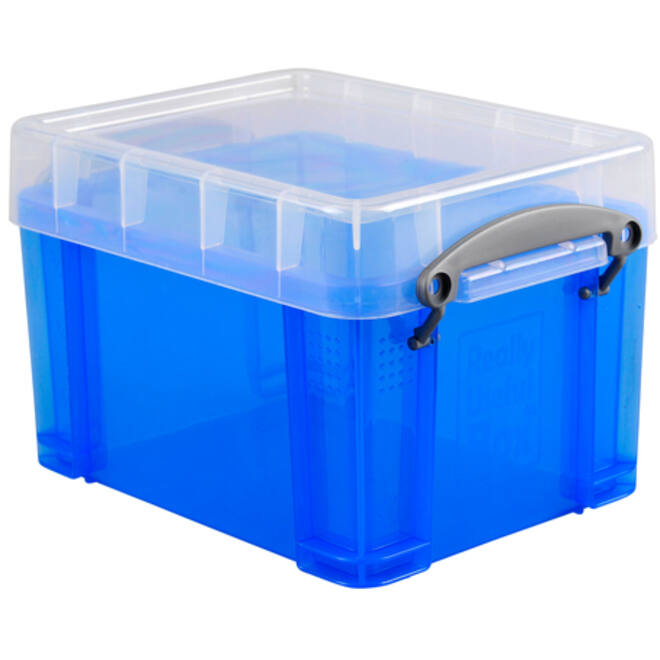 Opbergbox Really Useful 3 liter 245x180x160mm transparant blauw