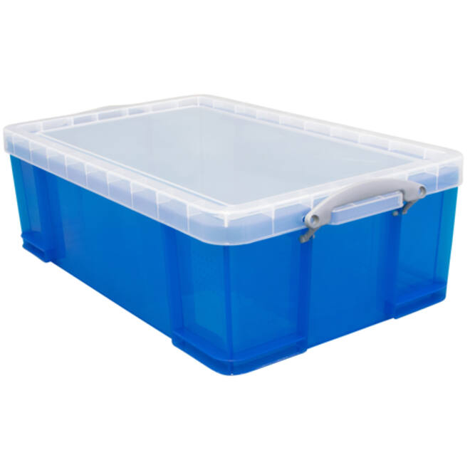 Opbergbox Really Useful 50 liter 710x440x230mm transparant blauw