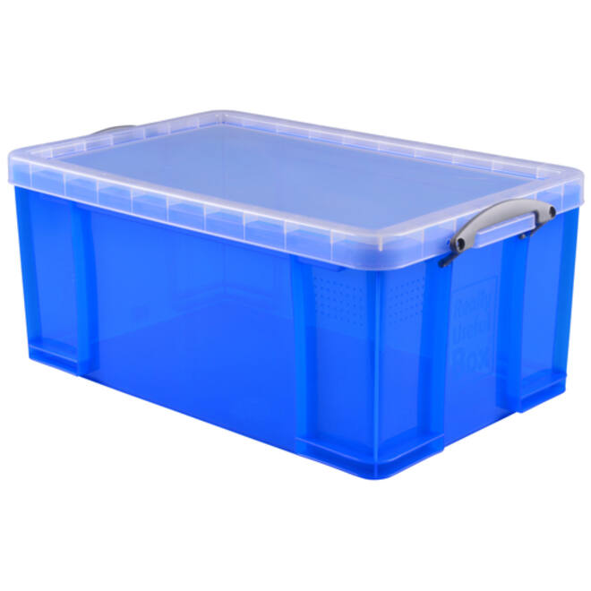Opbergbox Really Useful 64 liter 710x440x310mm transparant blauw