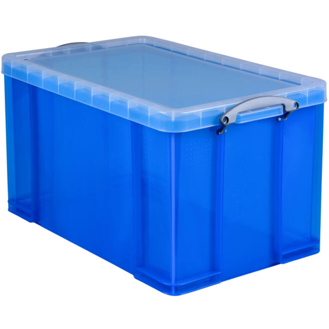 Opbergbox Really Useful 84 liter 710x440x380mm transparant blauw