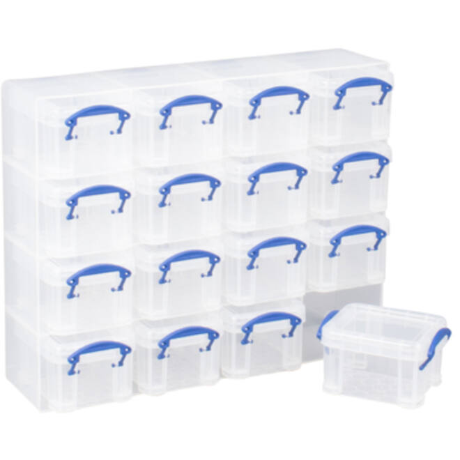 Opbergbox Really Useful 16x 0.14 liter 280x224x65mm transparant wit
