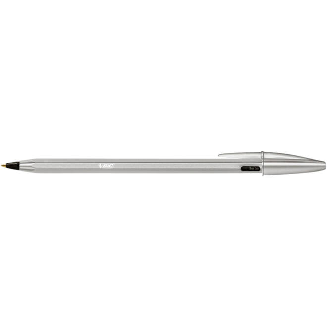 Balpen Bic Cristal Re-new medium zwart blister à 1 balpen + 2 vullingen