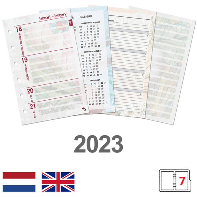 Agendavulling 2026 Kalpa Pocket bloemen 7dagen/2pagina's