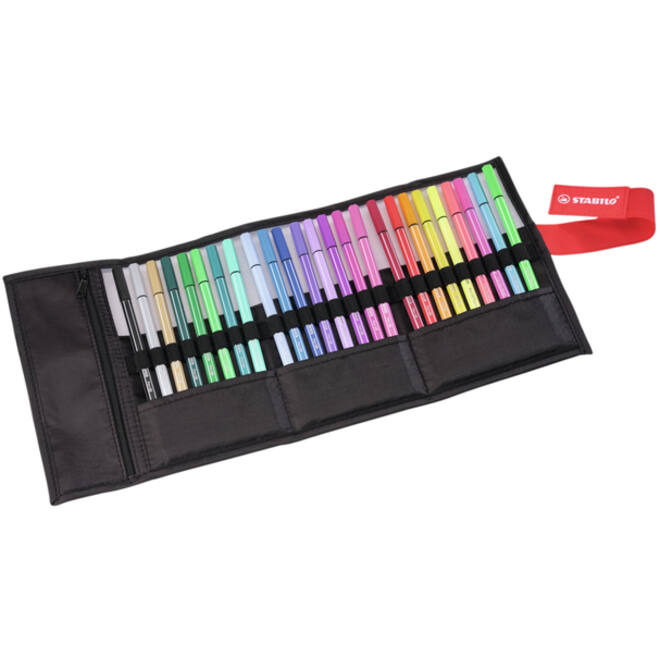 Viltstift STABILO Pen 68/25 Arty roletui medium assorti set à 25 stuks