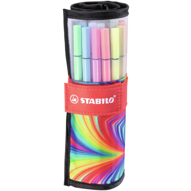 Viltstift STABILO Pen 68/25 Arty roletui medium assorti set à 25 stuks