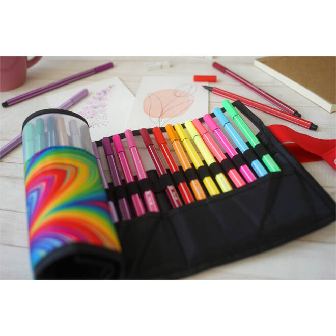 Viltstift STABILO Pen 68/25 Arty roletui medium assorti set à 25 stuks