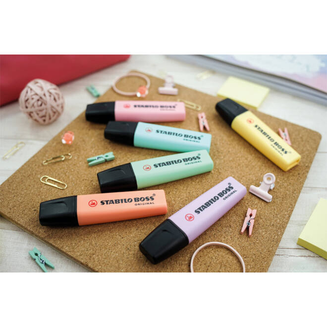 Markeerstift STABILO BOSS Original 70/15 pastel assorti deskset à 15 stuks