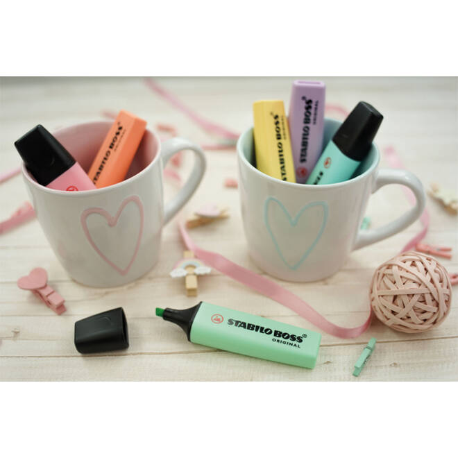 Markeerstift STABILO BOSS Original 70/15 pastel assorti deskset à 15 stuks