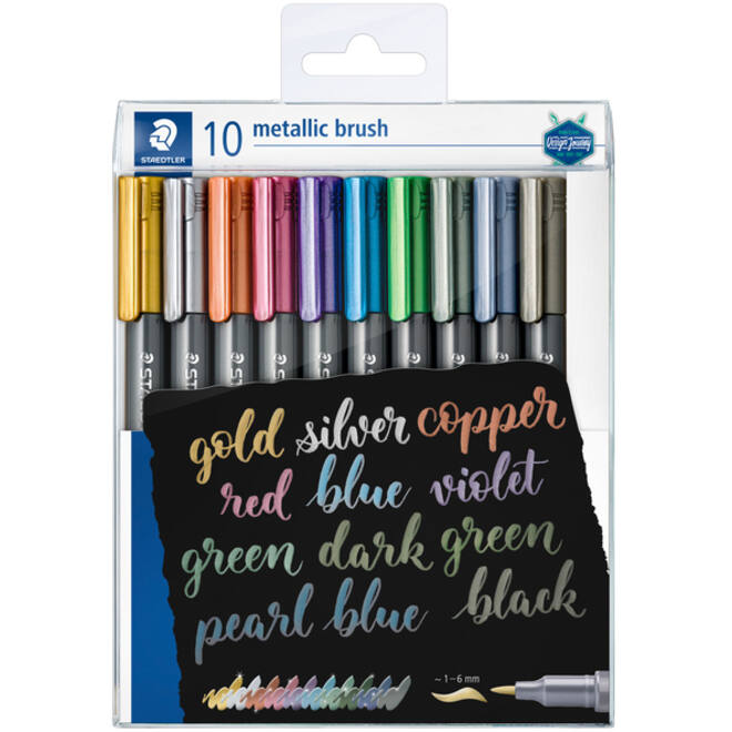 Brushpen Staedtler metallic etui à 10 kleuren