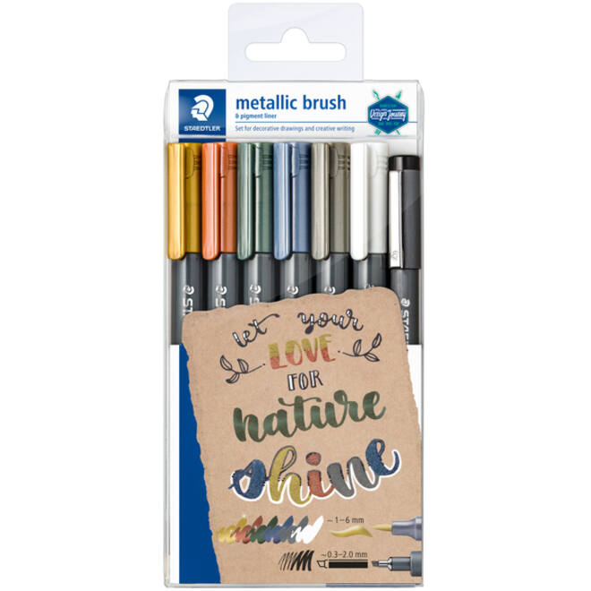 Brushpen Staedtler metallic etui à 7 kleuren