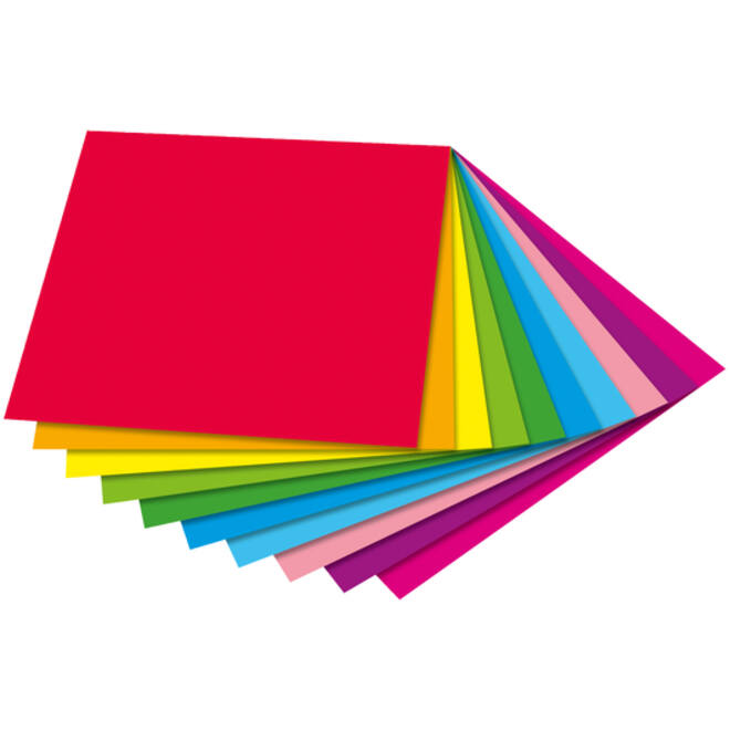 Vouwblaadjes Folia 80gr 15x15cm 50 vel 2-zijdig 10 duo kleuren