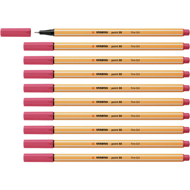 Fineliner STABILO point 88/49 fijn aardbeienrood