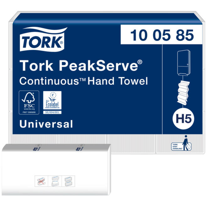 Handdoek Tork PeakServe Continu H5 universal gecomprimeerd wit 100585