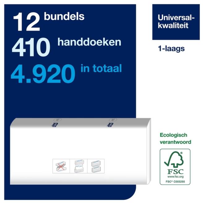 Handdoek Tork PeakServe Continu H5 universal gecomprimeerd wit 100585
