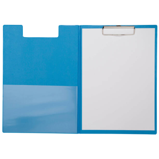 Klembordmap MAUL A4 staand met penlus PVC neon lichtblauw