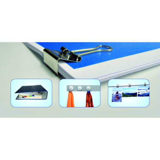 Papierklem MAUL 215 foldback 19mm capaciteit 7mm assorti
