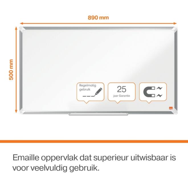 Whiteboard Nobo Premium Plus Widescreen 50x89cm emaille