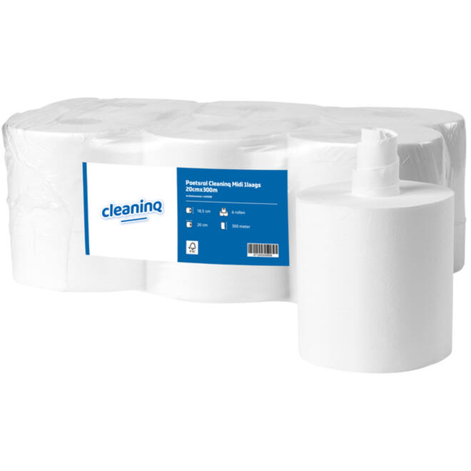 Poetsrol Cleaninq Midi 1laags 20cmx300m