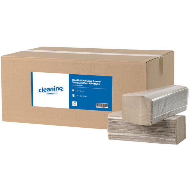 Handdoek Cleaninq Z-vouw 1laags 23x25cm 5000stuks