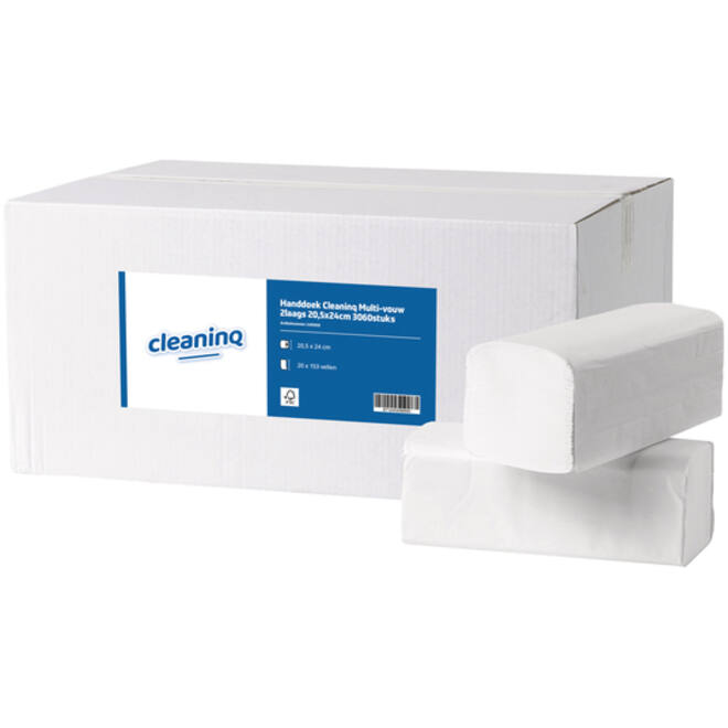Handdoek Cleaninq Multi-vouw 2laags 24x20.5cm 3060stuks
