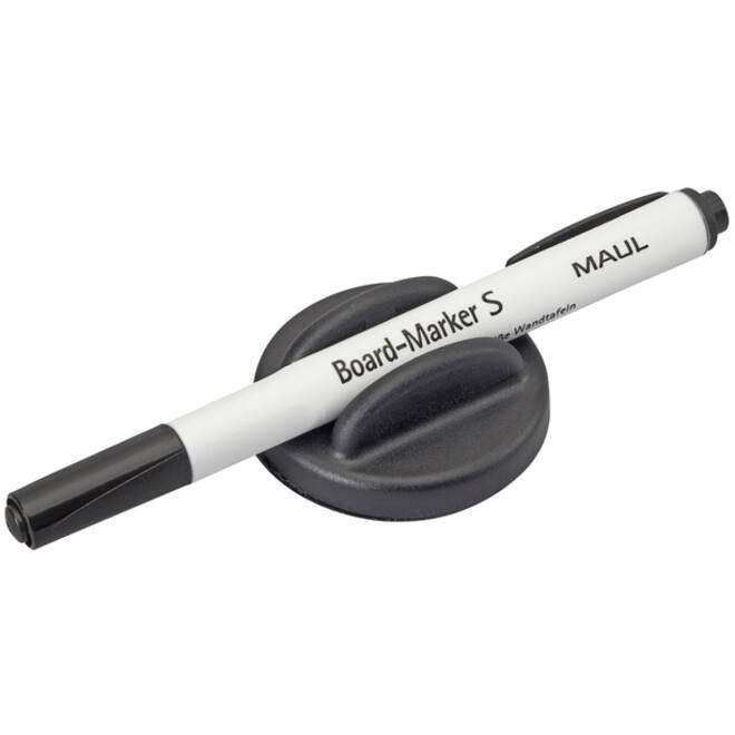 Whiteboardwisser MAUL met whitebordstift zwart magnetisch